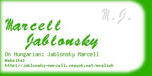 marcell jablonsky business card